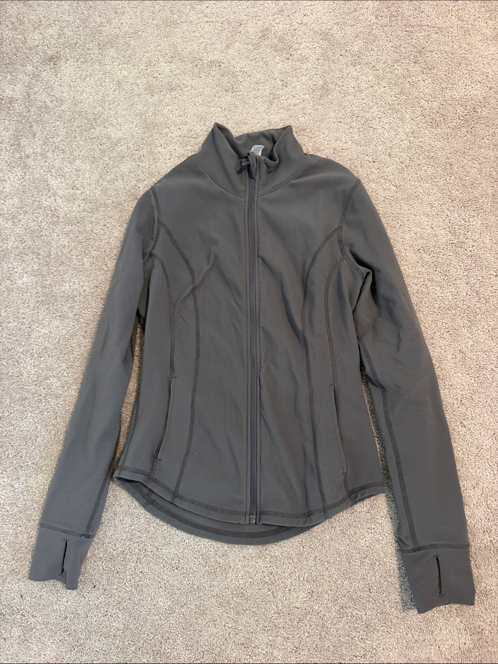 Women's Taupe Zip-Front Active Jacket